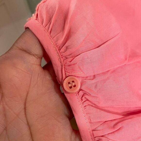 Sundance Tunic Womens S Pink Peasant Prairie Boho Top Ruffle Hem Crochet Lace - Picture 4 of 5